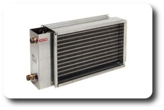 PGV VBR 800x500-2-2,5 VEAB dwurzędowa nagrzewnica kanałowa wodna