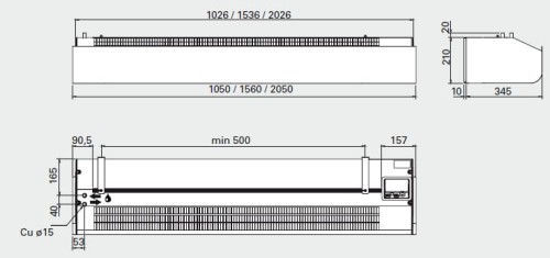 kurtyna powietrzna PA2215CW FRICO wymiary