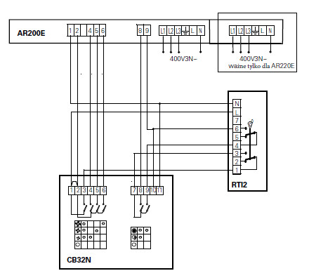 Sterownik ścienny CB32N schemat 1