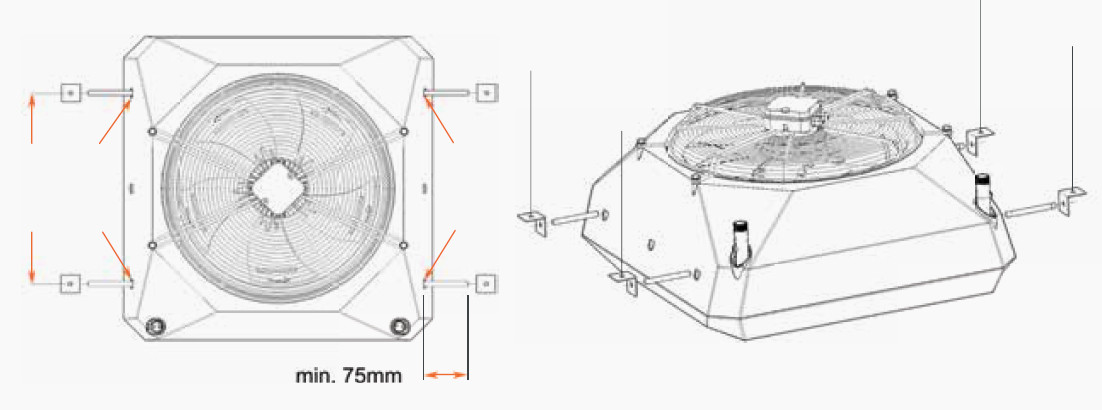 nagrzewnica wodna przemysłowa AEROCK montaż pionowy