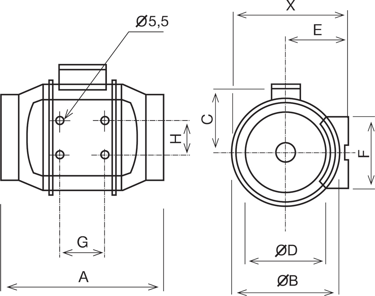 wentylator kanałowy TD venture industries wymiary